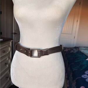 MarlaWynne Gunmetal Adjustable Faux Leather Belt Sm/Md